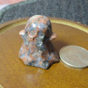 Blood Stone Ghost Hand Carved Rock Crystal~1.25" Cute Detailed~Wiccan~Re…